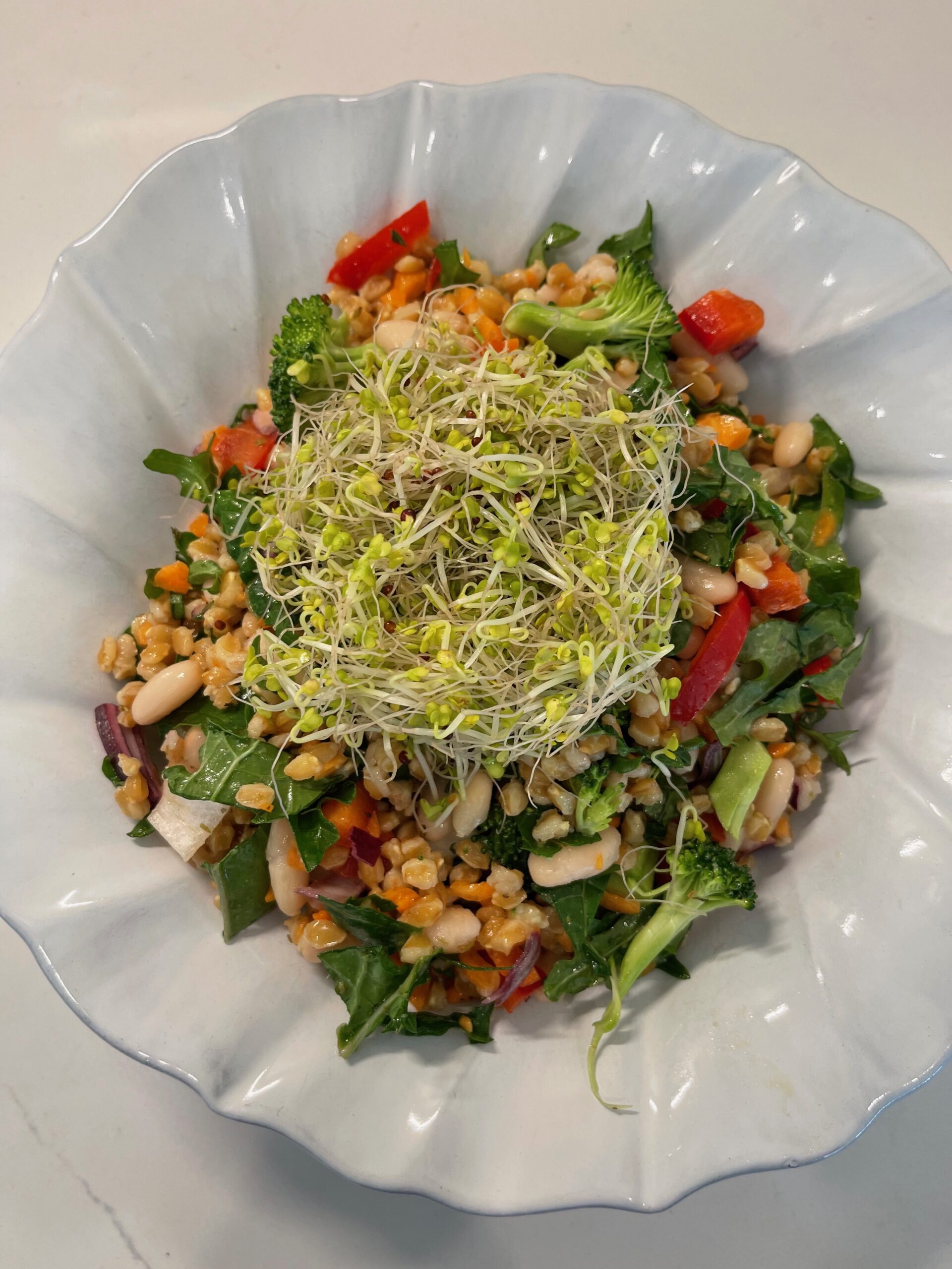 Summer Farro White Bean and Veggie Salad • Nourished With Alice